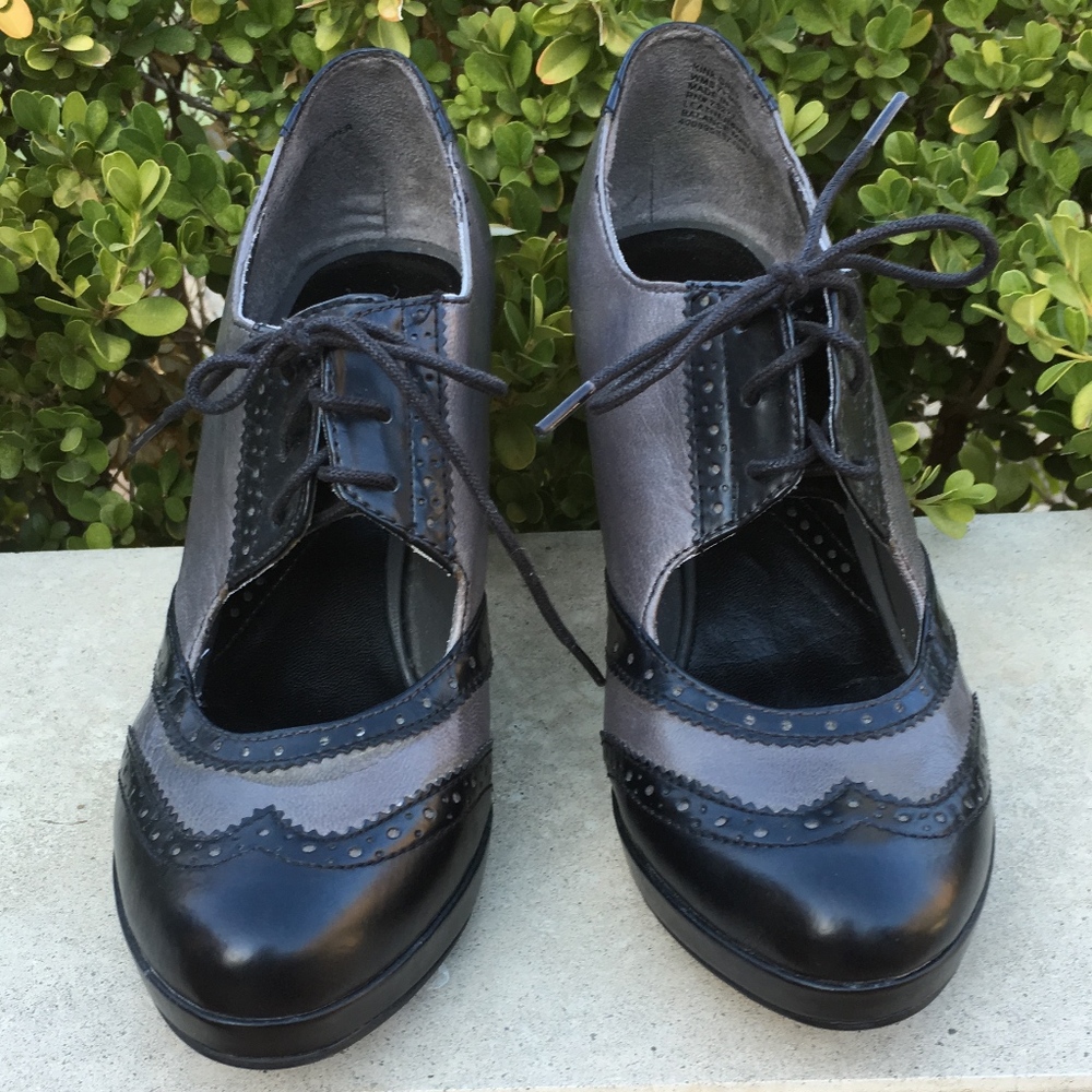 Vintage Retro Wingtip 1920's Style Booties Heels